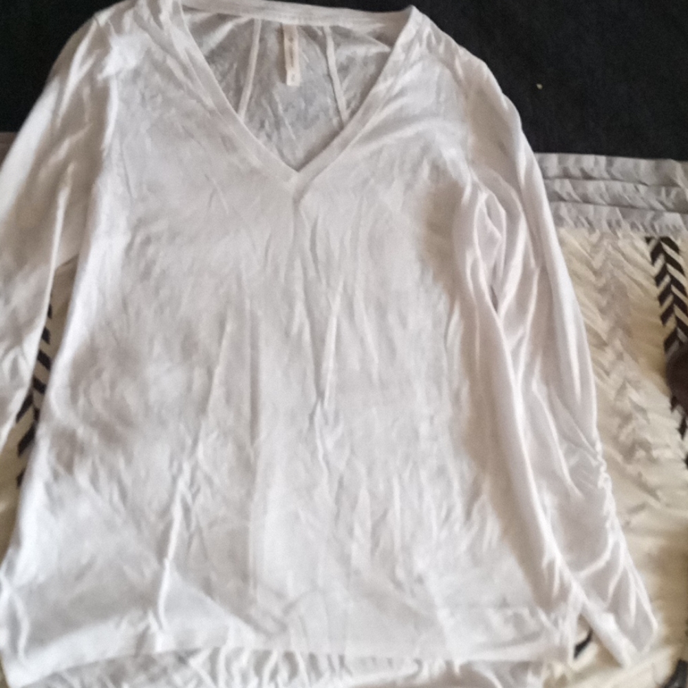 White sheer long sleev